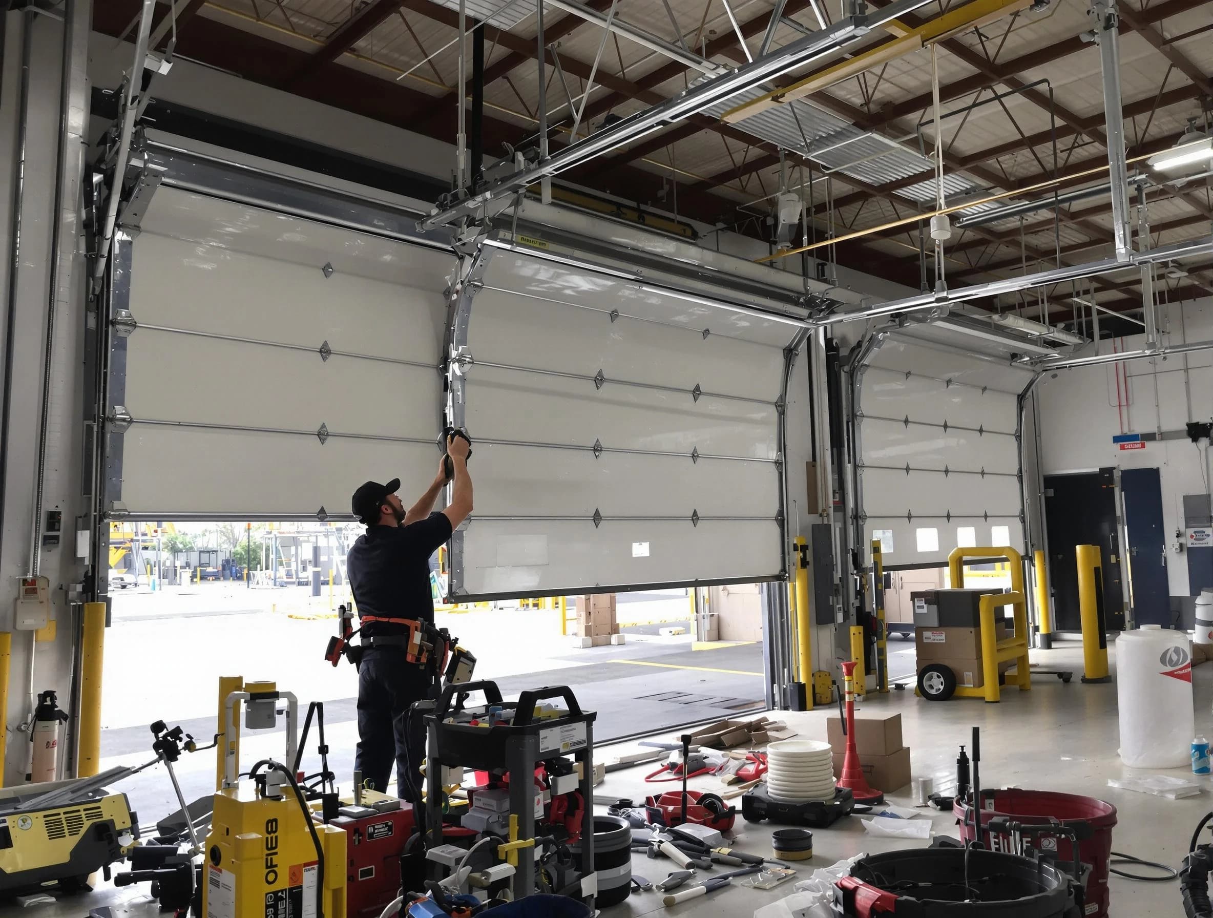 North Valley Garage Door Repair technician performing commercial garage door repair in North Valley