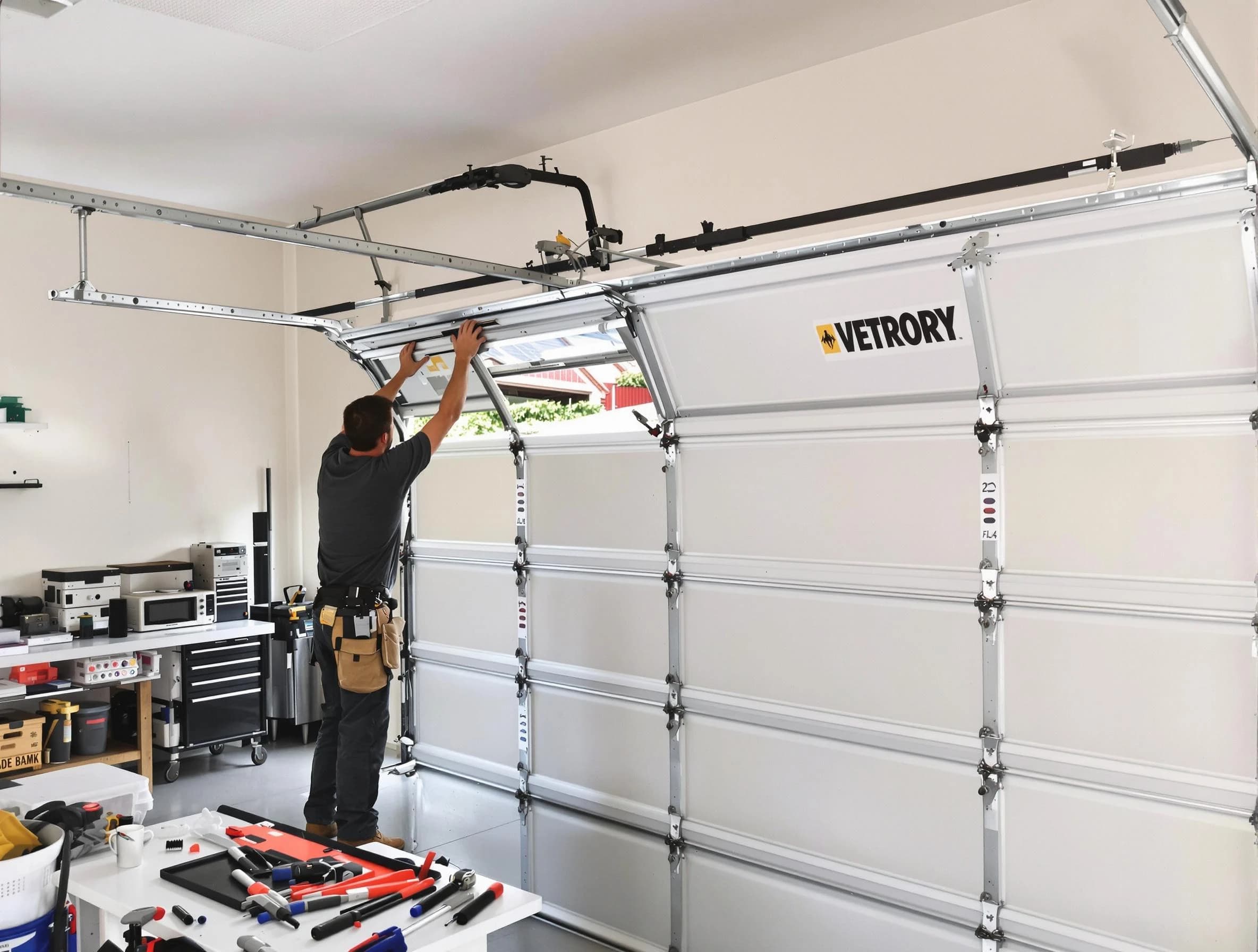 North Valley Garage Door Repair technician performing section replacement in North Valley