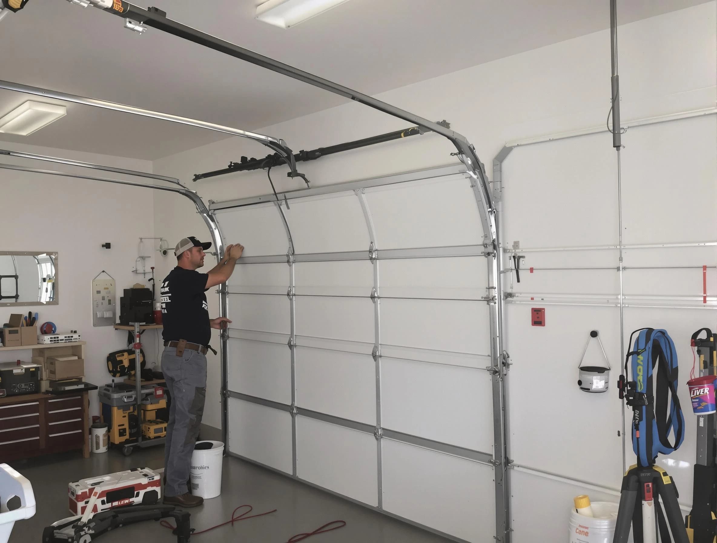 North Valley Garage Door Repair team installing new garage door in North Valley