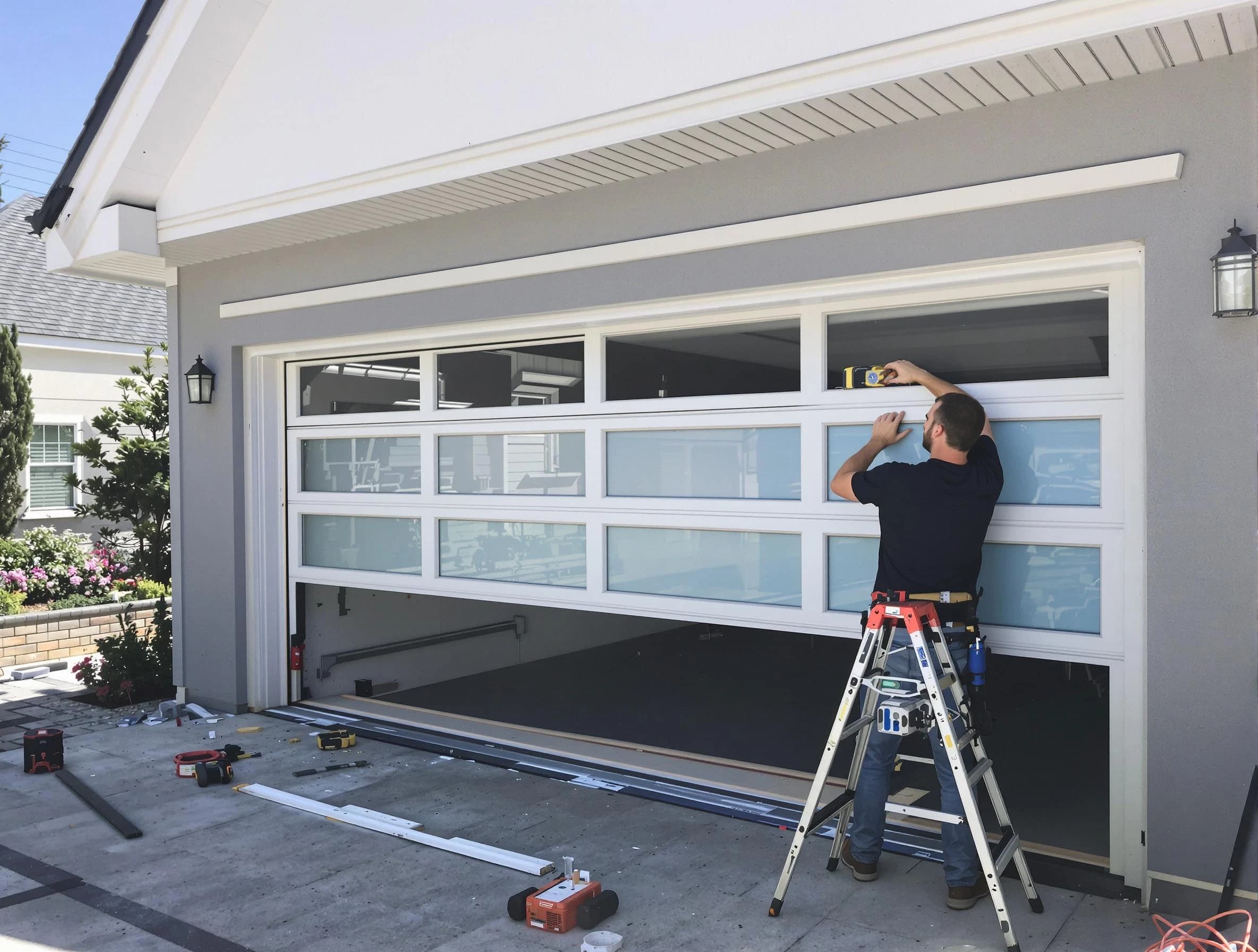 North Valley Garage Door Repair team performing garage door replacement in North Valley