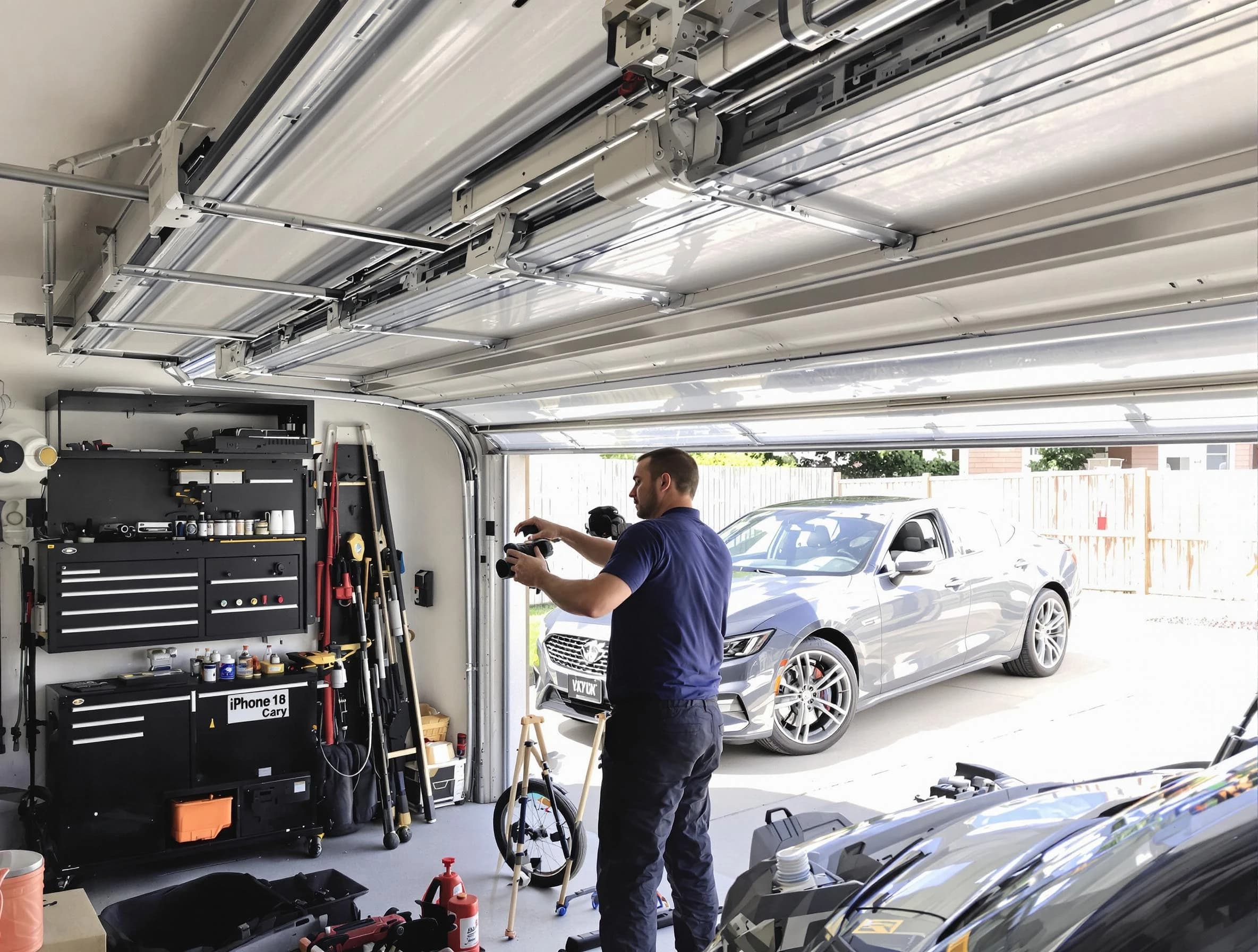 North Valley Garage Door Repair technician fixing noisy garage door in North Valley