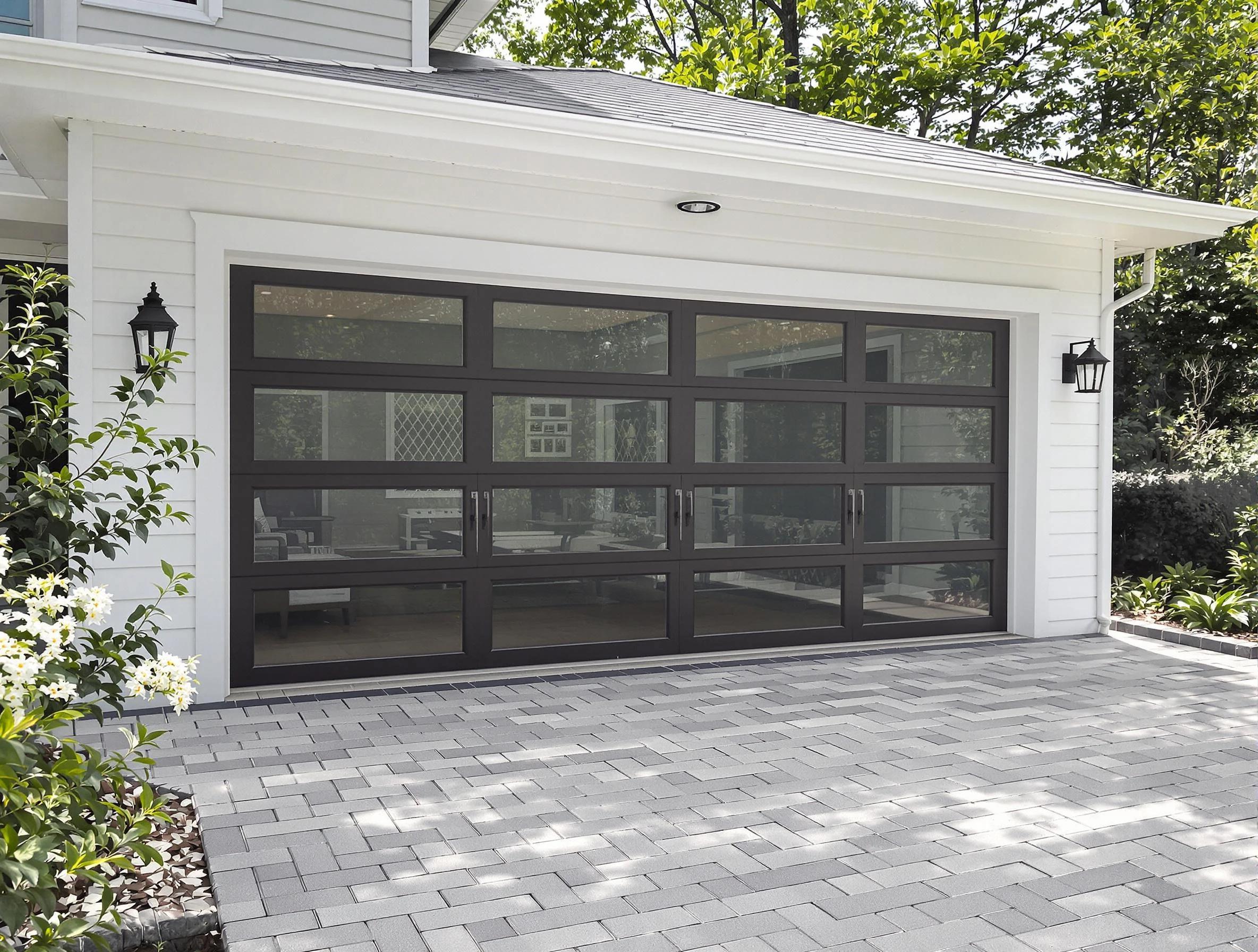 North Valley Garage Door Repair design specialist presenting custom garage door options to North Valley homeowner